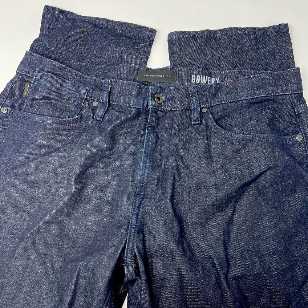 John Varvatos Bowery Jeans Mens‎ 36 x 33 Dark Blue Denim Pants Slim Straight Fit